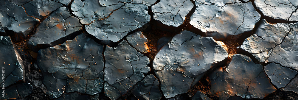 Realistic Cracked Stone Floor Texture - Rough and Grey