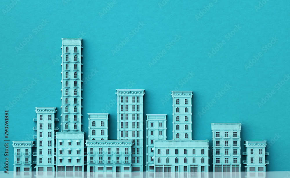 Business background with modern  office buildings, representing City and complex of finance and international companies. 