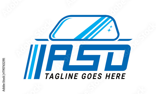 Initial letter ASD automotive windscreen repair logo