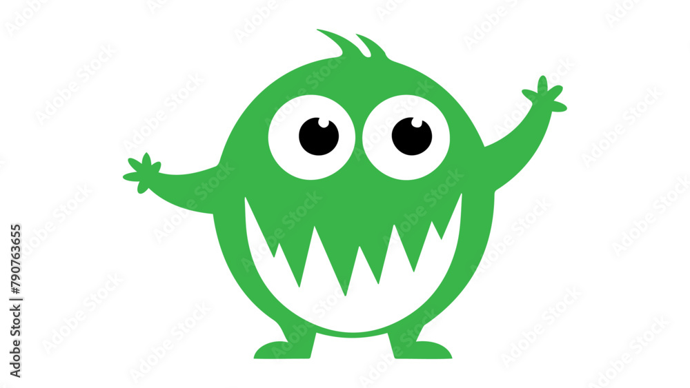 happy funny green monster happy funny green monster