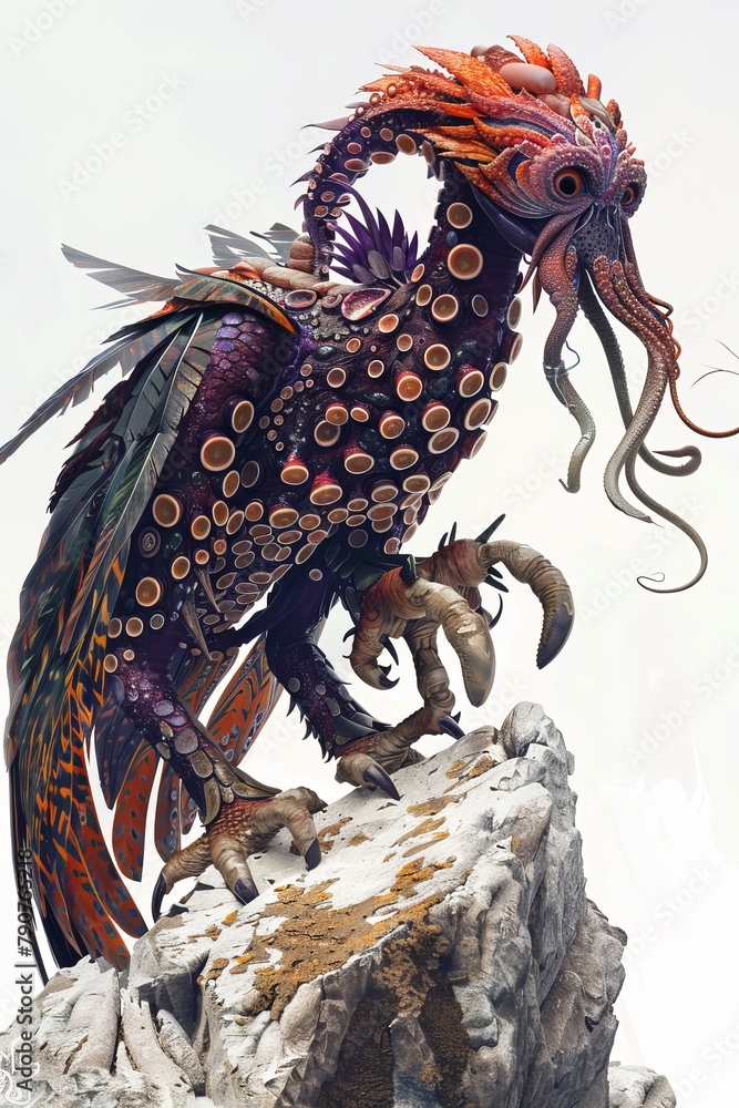 Octopus and falcon hybrid character Octopus and falcon hybrid character