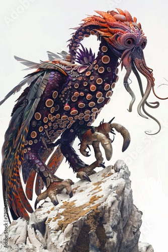 Octopus and falcon hybrid character