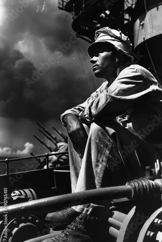 Man Sitting on a Boat