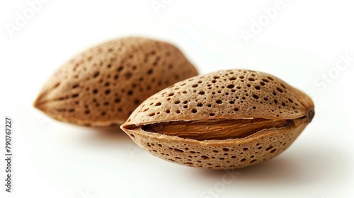 Almond bean on white and clean background