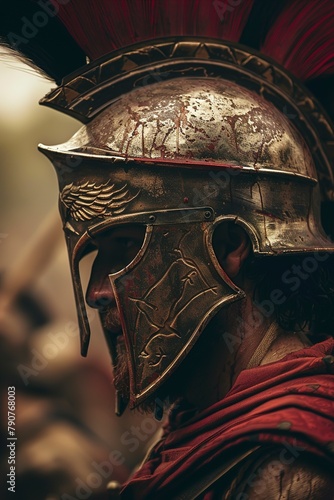 Roman Soldier With Helmet and Sword