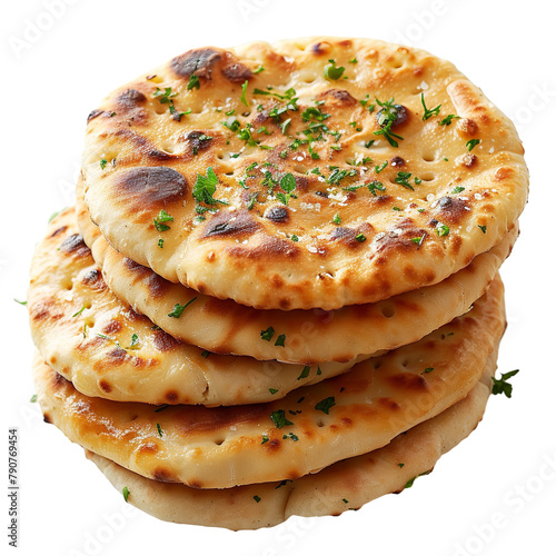 Tasty Kesra Traditional Algerian flatbread  Isolated On White Background photo