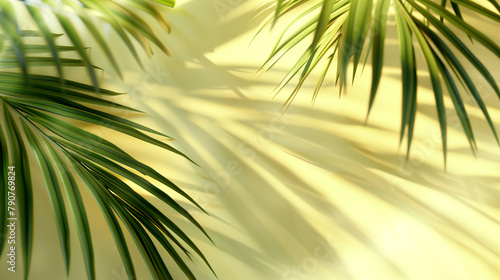 palm tree leaf in the sun