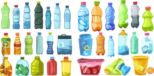  Plastic bottles and another garbage, non-recyclable trash