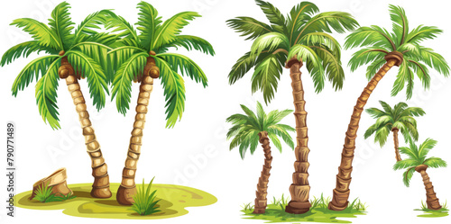 Beautiful vector palma tree set
