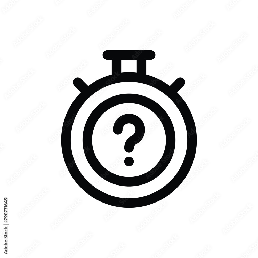 Simple Stopwatch with Question Mark icon. The icon can be used for websites, print templates, presentation templates, illustrations, etc Simple Stopwatch with Question Mark icon. The icon can be used for websites, print templates, presentation templates, illustrations, etc