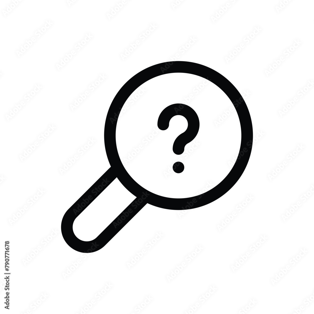 Simple Search with Question Mark icon. The icon can be used for websites, print templates, presentation templates, illustrations, etc Simple Search with Question Mark icon. The icon can be used for websites, print templates, presentation templates, illustrations, etc