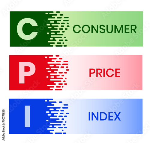 Consumer Price Index acronym. typography design illustration with line icons