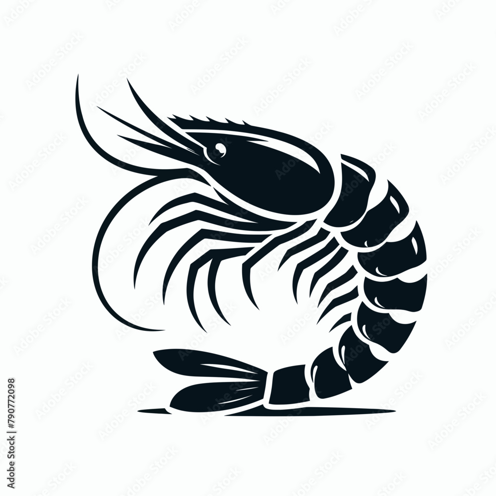 Shrimp silhouette vector illustration Shrimp silhouette vector illustration