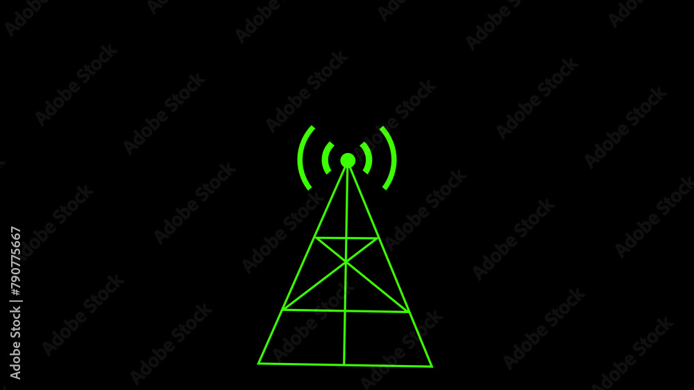 Digital Radio wave circle background. Radio station signal tower icon illustration. Digital Radio wave circle background. Radio station signal tower icon illustration.