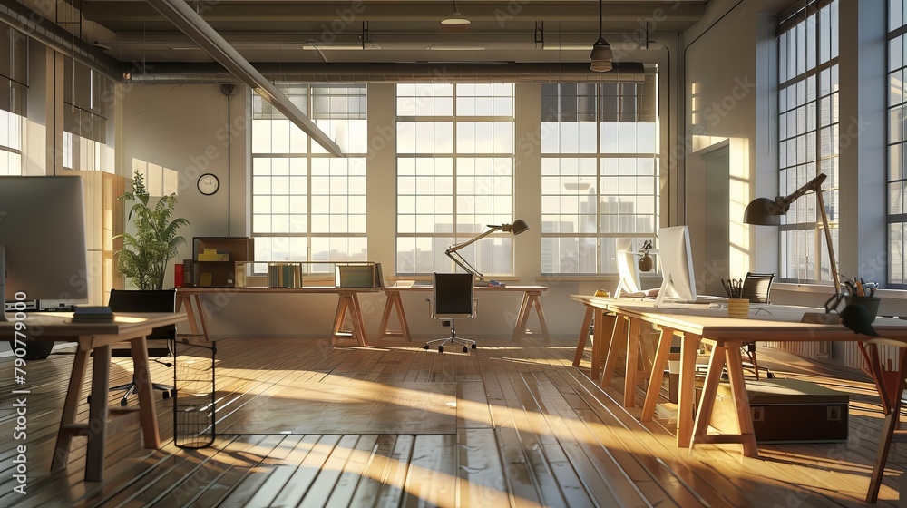 Office environments and workspace setups backgrounds  - obrazy, fototapety, plakaty 