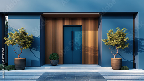 Moderner Eingangsbereich mit Holzelementen - Modern entrance area with wooden elements photo