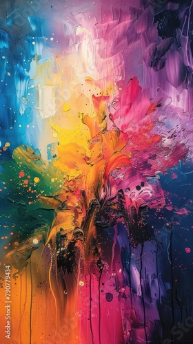 abstract background painting  Abstract oil paint brushstrokes as multicolored background for design 