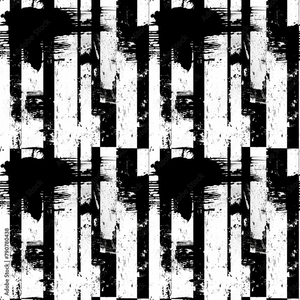 Obraz premium black and white grunge scuffed background, repeatable seamless background pattern tile