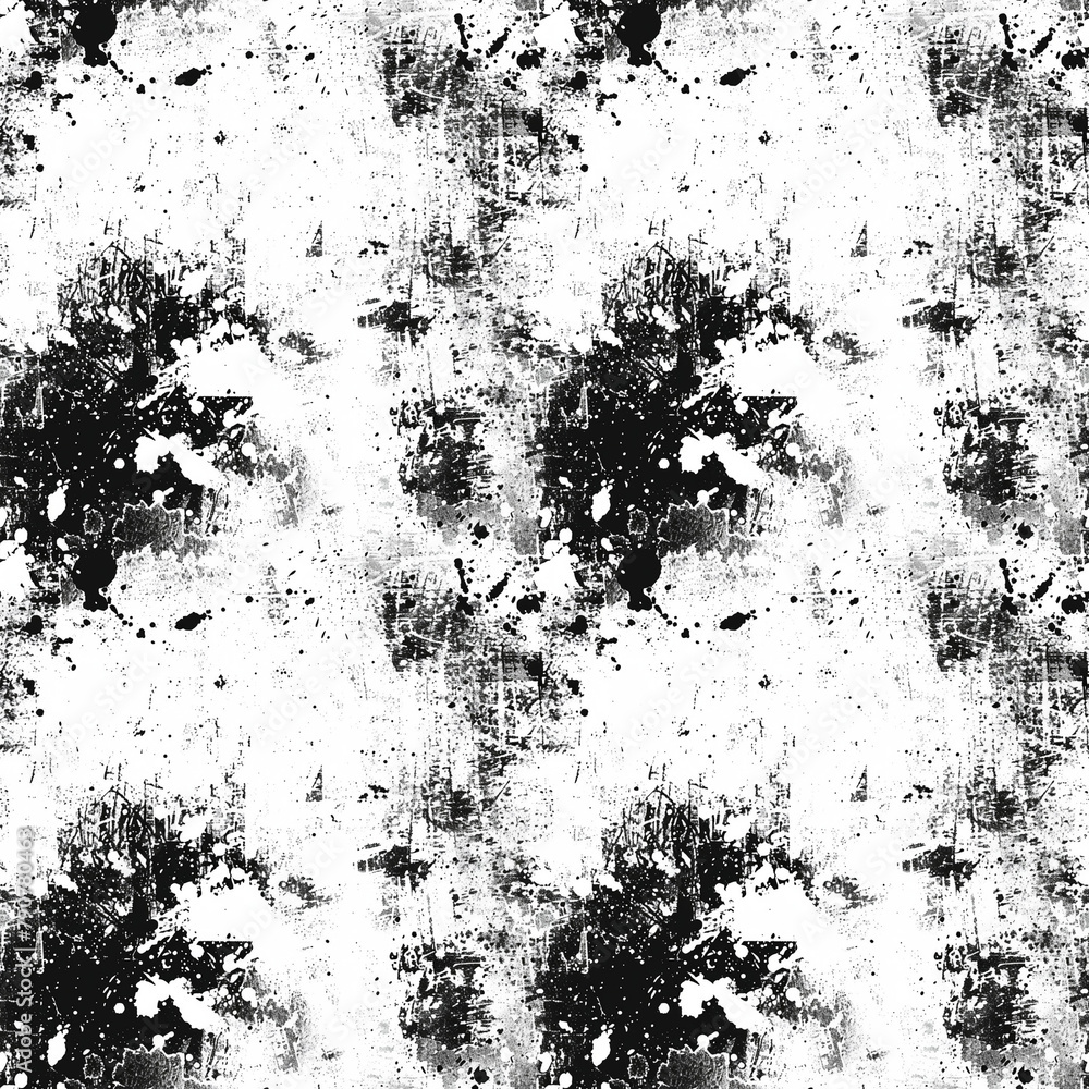 Fototapeta premium black and white grunge scuffed background, repeatable seamless background pattern tile