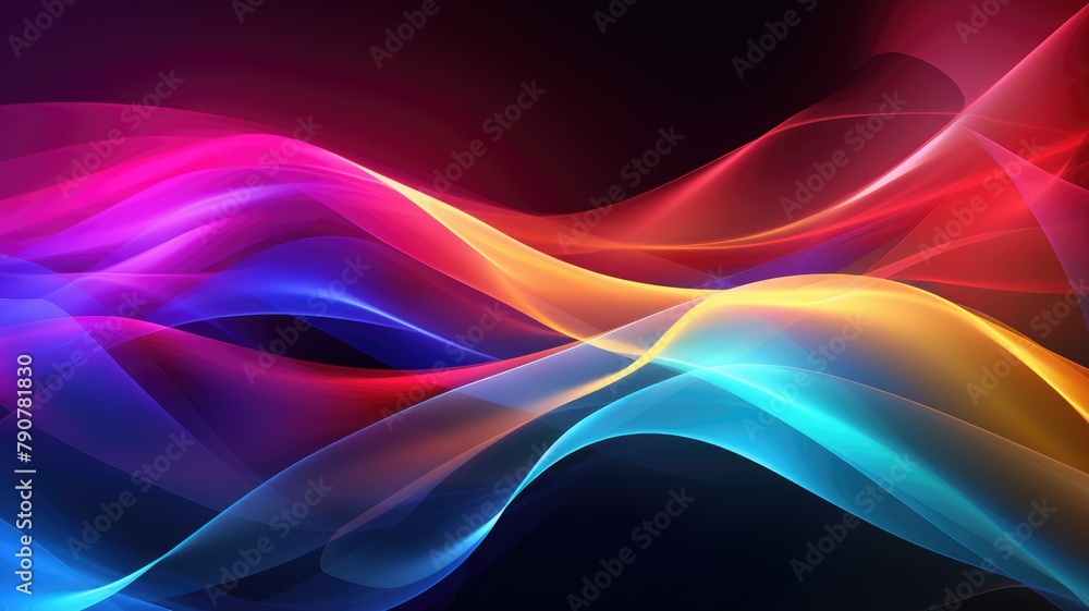 Obraz premium Abstract Multicolor Visualization, abstract background with colorful spectrum. Bright neon rays and glowing lines.