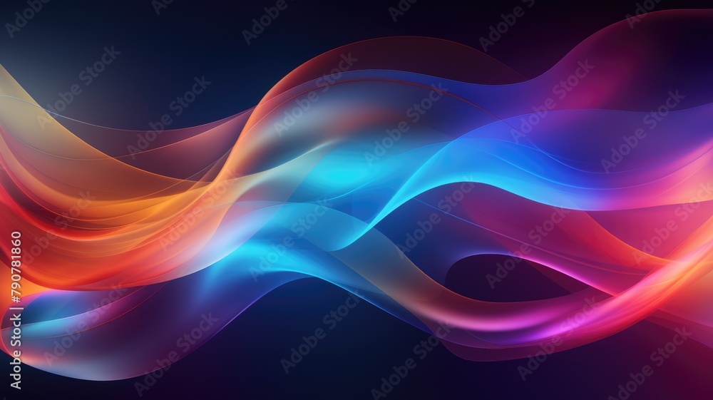 Fototapeta premium Abstract Multicolor Visualization, abstract background with colorful spectrum. Bright neon rays and glowing lines.