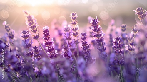 Lavender field at sunset  botany growth meadow aromatherapy