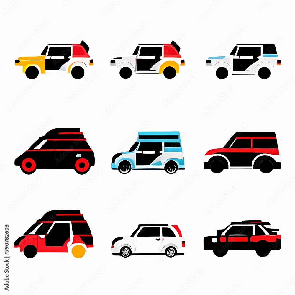 Cartoon cars vector set Cartoon cars vector set