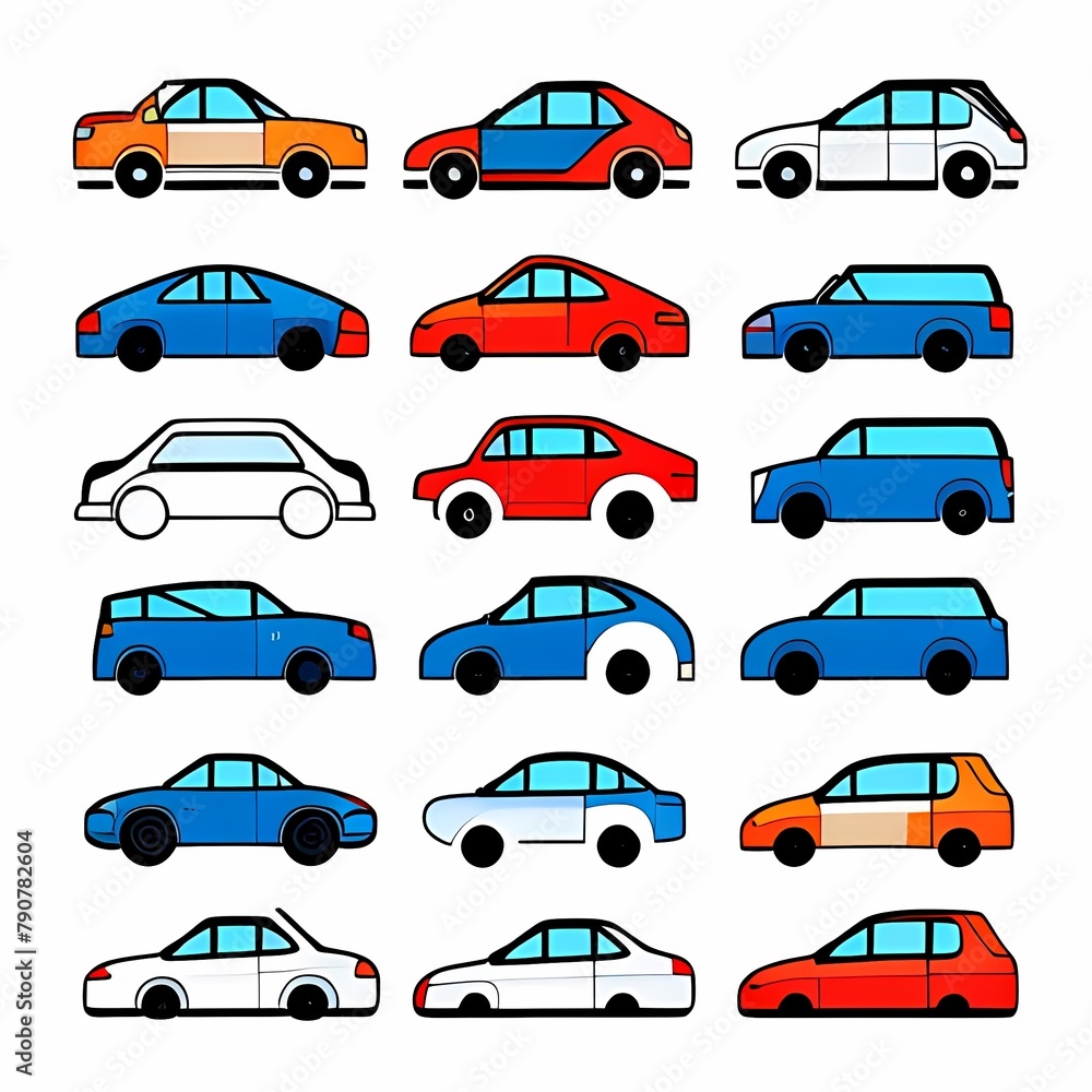 Cartoon cars vector set