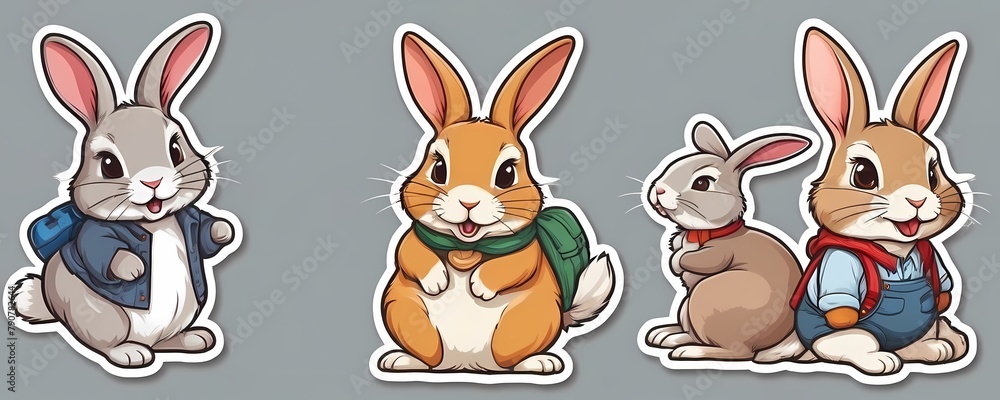 Bunny themed sticker, Easter theme Bunny themed sticker, Easter theme