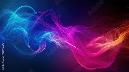 Abstract Multicolor Visualization, abstract background with colorful spectrum. Bright neon rays and glowing lines.