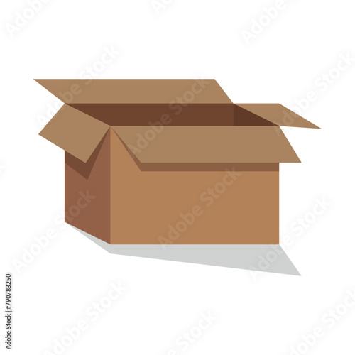Vector illustration of a 3d open box.
