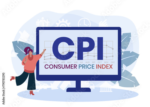Consumer Price Index acronym. typography design illustration with line icons