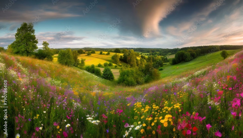 Wildflowers Amidst Fields and Forests