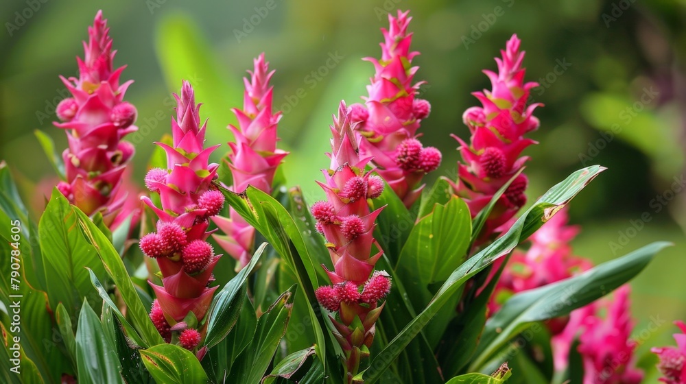 Many blooming pink blossoms in the garden Many blooming pink blossoms in the garden