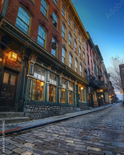 Historic District with cityscape characterized by historic architecture, cobblestone streets, and preserved landmark