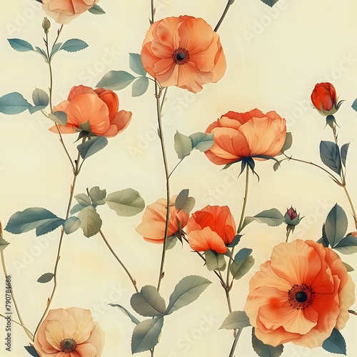 Vintage Botanical Painting with Vintage Botanical Impermanence