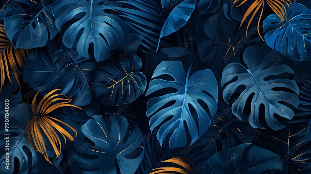 tropical exotic leaves in dark colors background tropical exotic leaves in dark colors background