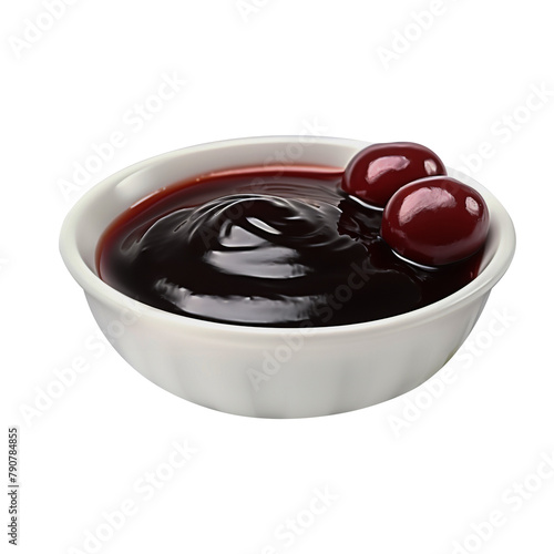 Yummy Kokum Sauce in bowl Isolated On White Background photo