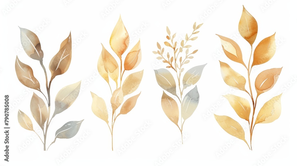 Fototapeta premium Abstract plant art design to be used as wall art, canvas prints, posters, home decor, cover, or wallpaper.