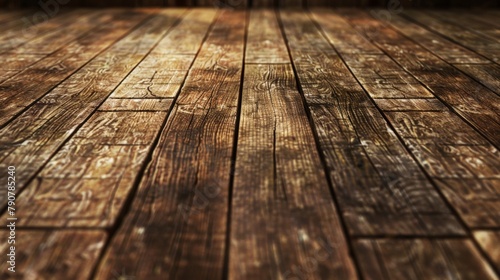 Close-up wooden floor with dark background
