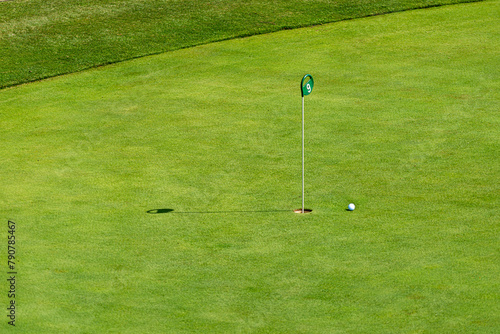 golf ball on the green golf ball on tee in a beautiful golf club