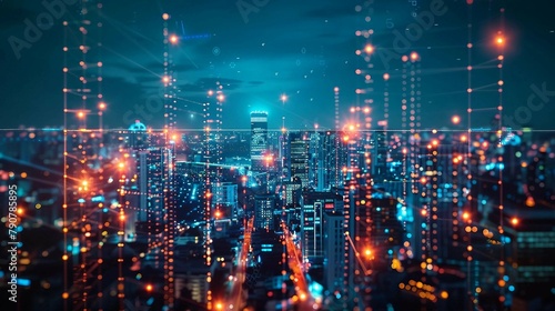 Digital network city image
