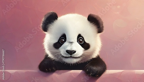 Cute panda waving paw 