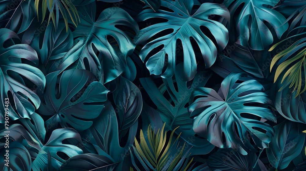 exotic tropical leaves in dark green wallpaper pattern exotic tropical leaves in dark green wallpaper pattern