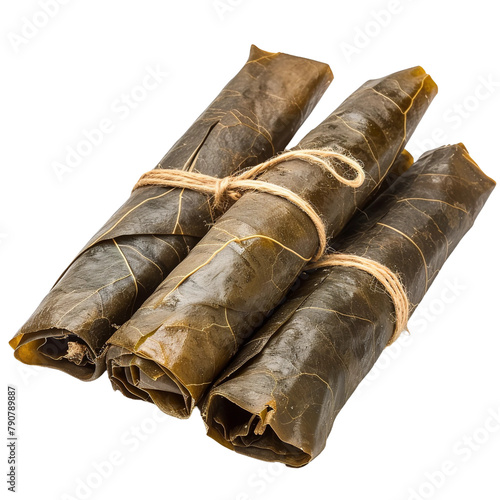 Tasty Koupla Karit Kelp Wraps Isolated On White Background photo