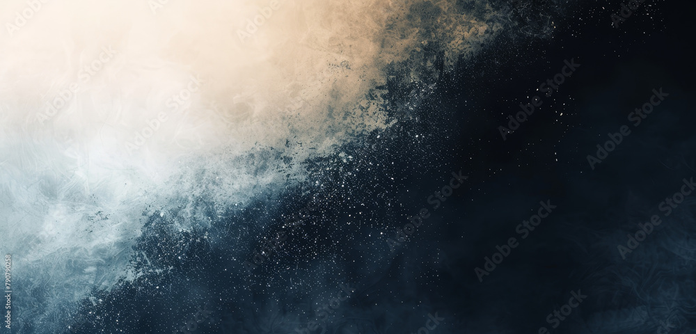  Smoke-like texture across a blue and white gradient. Misty and abstract pattern with dark to light transition.