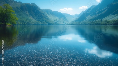 Tranquil Reflections of the Lake District, generative ai