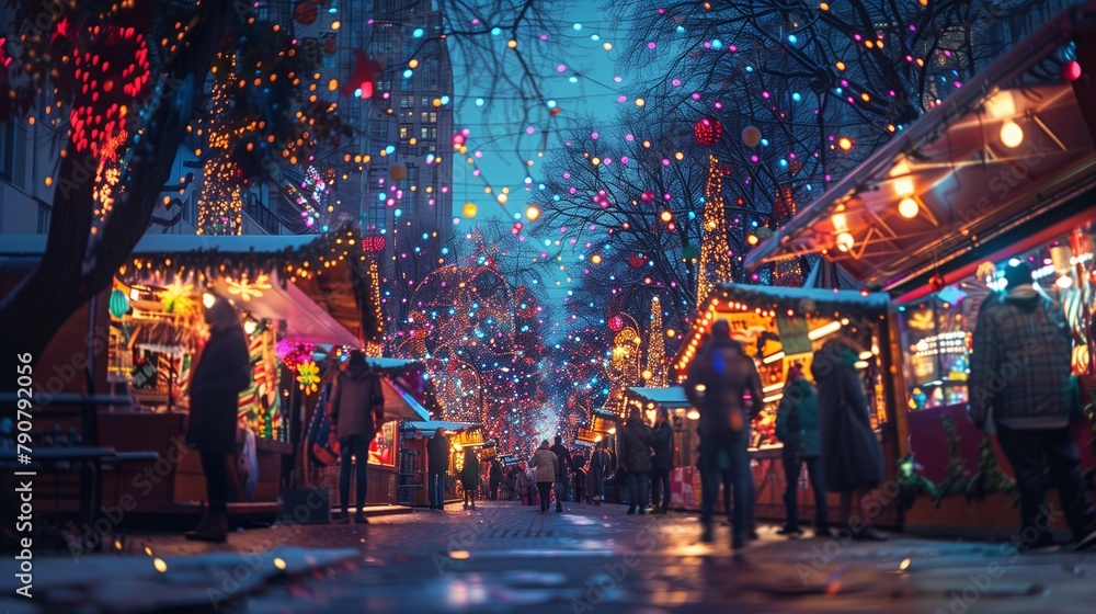 Festive Holiday Market Wonderland, generative ai Festive Holiday Market Wonderland, generative ai