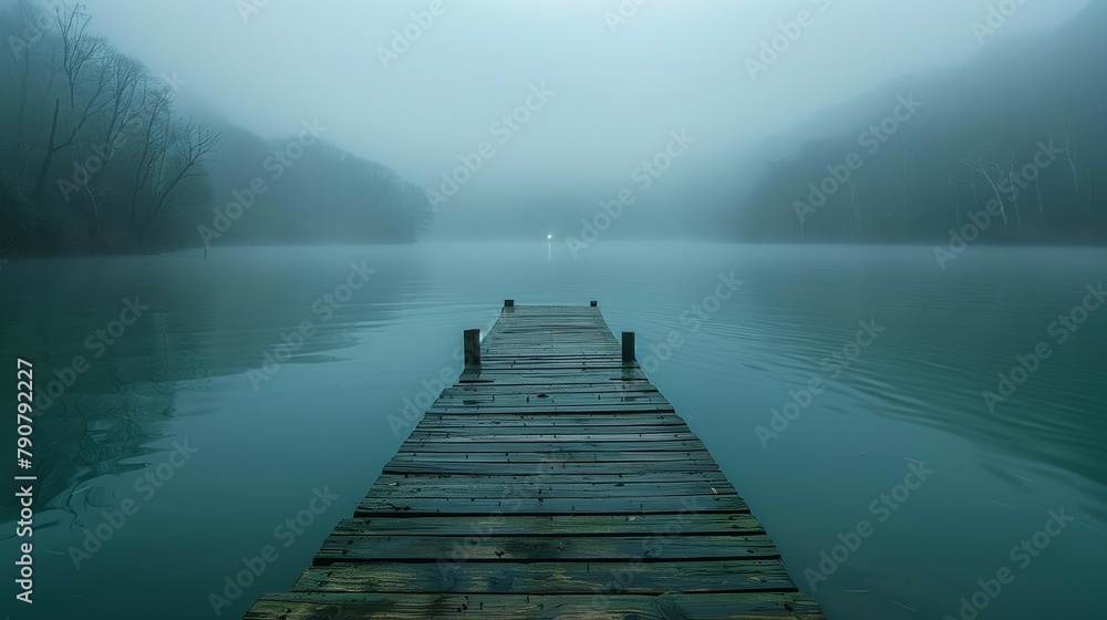 Fototapeta premium Tranquil Morning on the Lake, generative ai