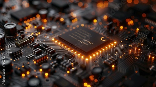 Silicon Symphony: Illuminated Microchip Marvel, generative ai